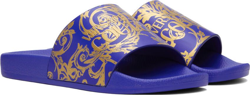 Versace Jeans Couture Blue Garland Slides - Picture 2