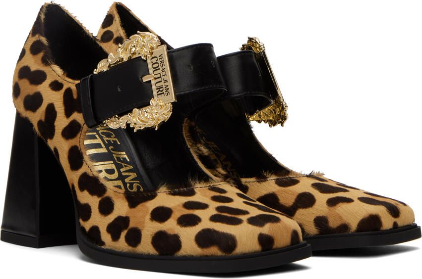 Versace Jeans Couture Tan Alicia Mary Jane Heels - Picture 2
