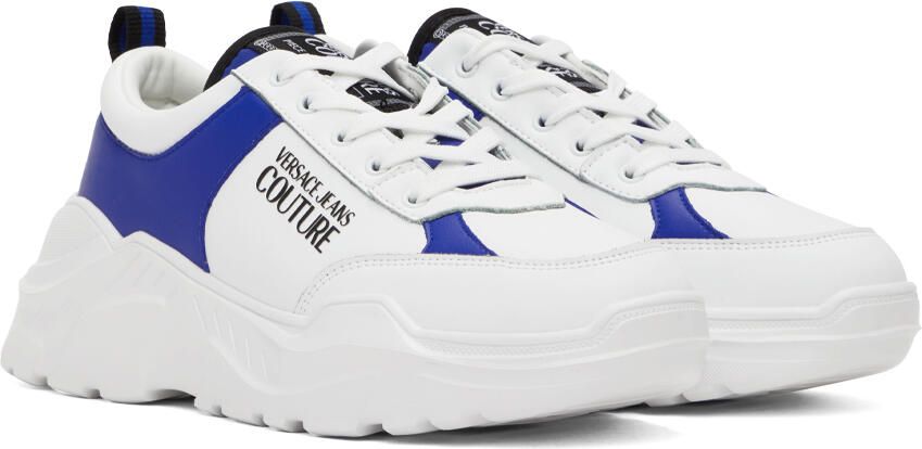 Versace Jeans Couture White & Blue Speedtrack Sneakers - Picture 2