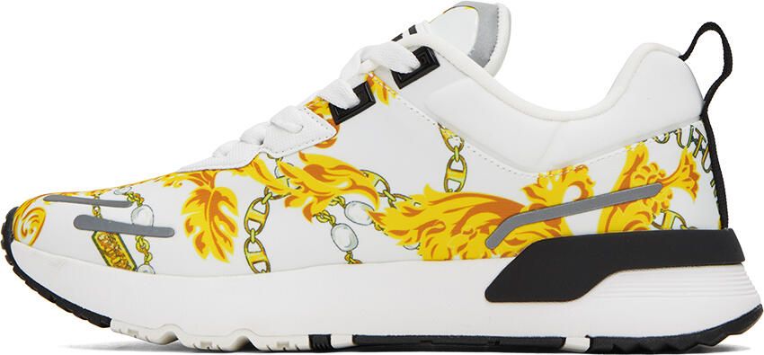 Versace Jeans Couture White & Gold Dynamic Sneakers - Picture 3