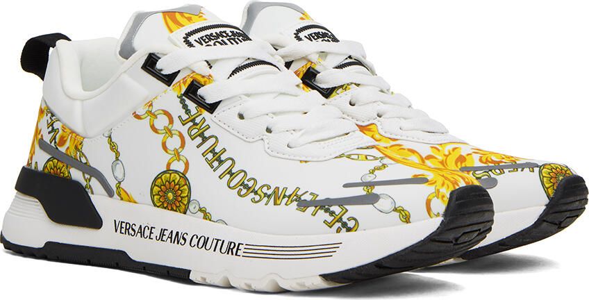 Versace Jeans Couture White & Gold Dynamic Sneakers - Picture 2