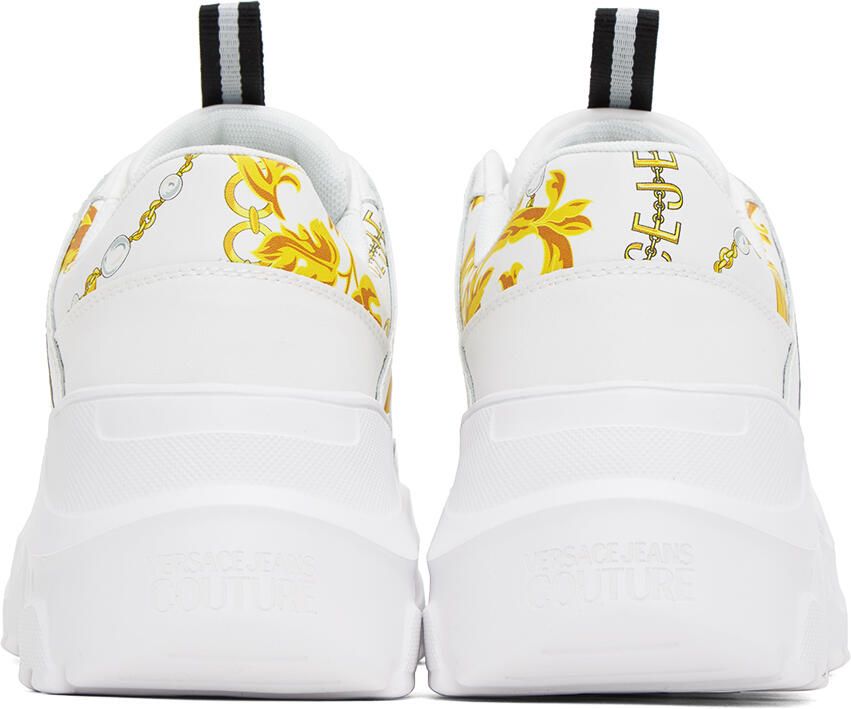 Versace Jeans Couture White & Gold Speedtrack Sneakers