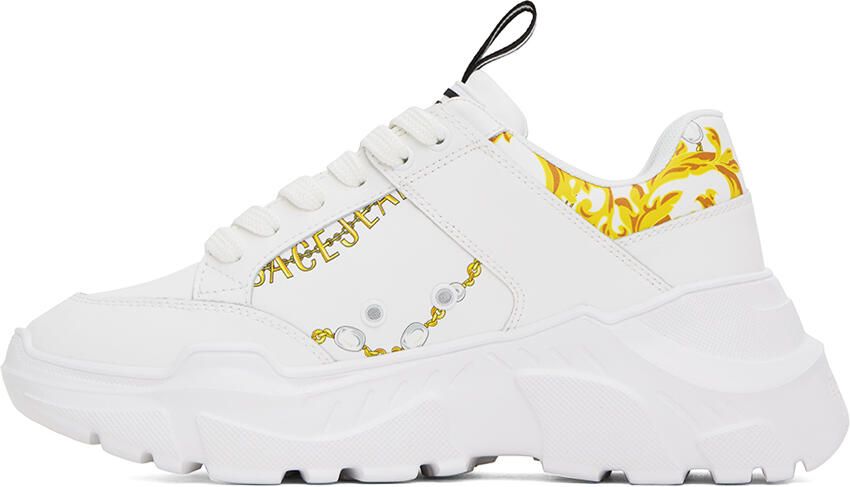 Versace Jeans Couture White & Gold Speedtrack Sneakers - Picture 5