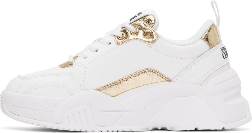 Versace Jeans Couture White & Gold Stargaze Sneakers - Picture 3