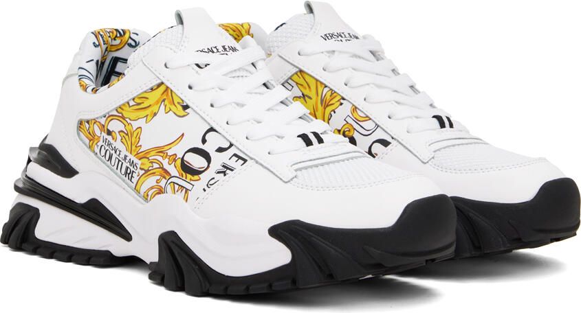 Versace Jeans Couture White & Gold Trail Trek Sneakers - Picture 2