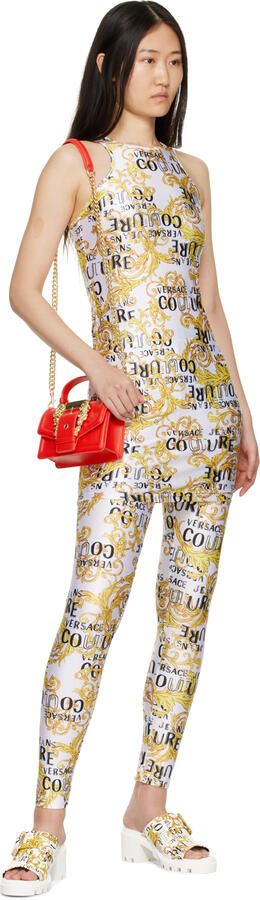 Versace Jeans Couture White & Gold Winny Heeled Sandals - Picture 4