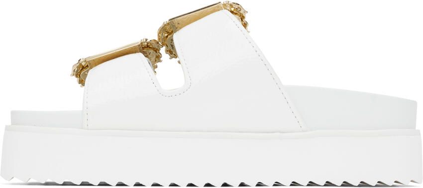 Versace Jeans Couture White Arizona Flat Sandals - Picture 3