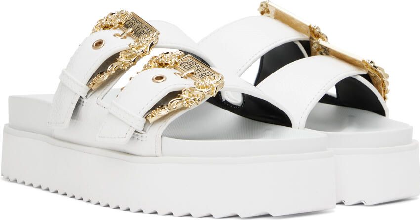 Versace Jeans Couture White Arizona Flat Sandals - Picture 2