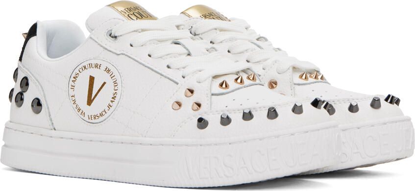 Versace Jeans Couture White Court 88 Spiked Sneakers - Picture 2