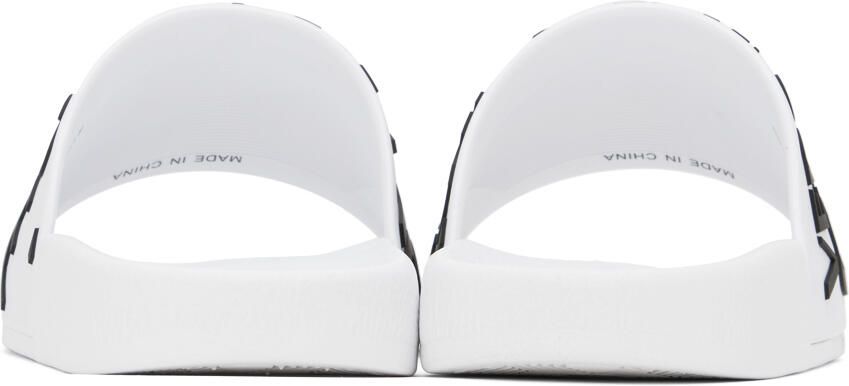 Versace Jeans Couture White Embossed Pool Slides