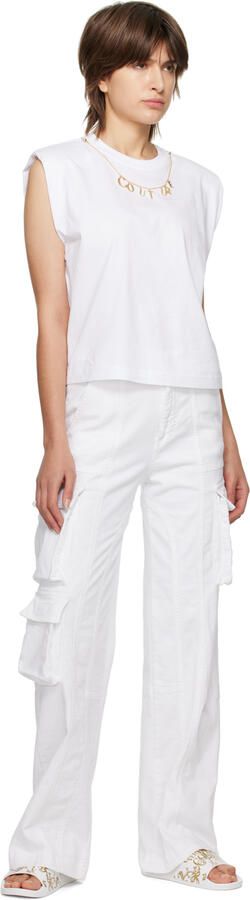 Versace Jeans Couture White Logo Couture Slides - Picture 4