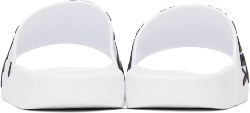 Versace Jeans Couture White Logo Slides