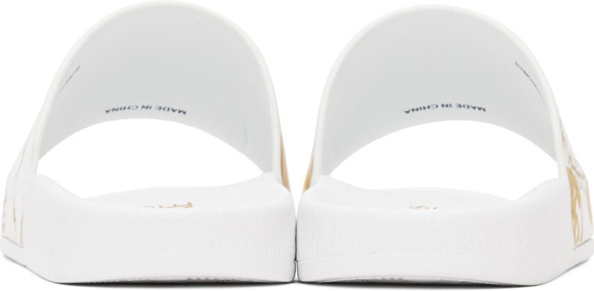 Versace Jeans Couture White Shelly Chain Couture Slides