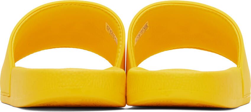 Versace Jeans Couture Yellow Embossed Pool Slides