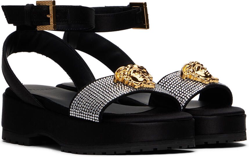 Versace Kids Black Medusa Sandals