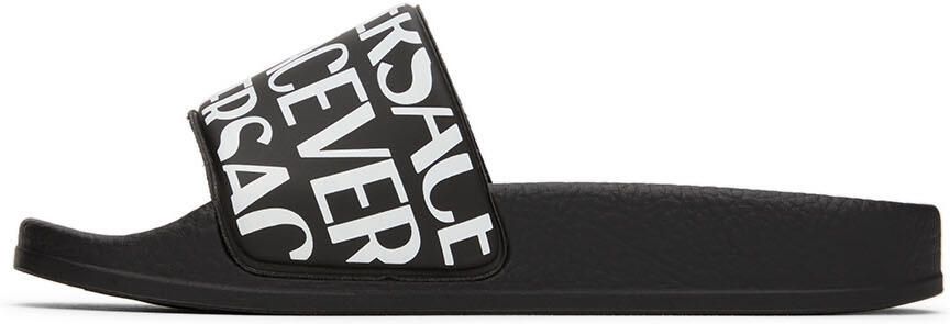 Versace Kids Black Printed Slides - Picture 3
