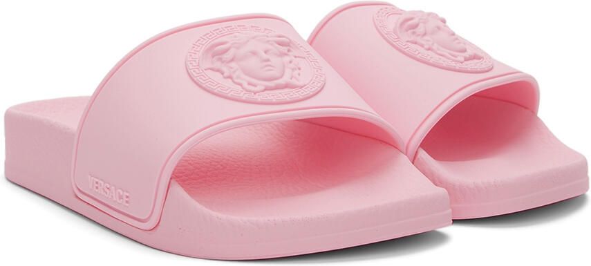 Versace Kids Pink Rubber Medusa Slides