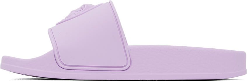 Versace Kids Purple 'La Medusa' Slides - Picture 3