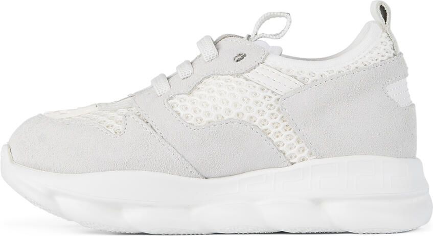 Versace Kids White & Grey Chain Reaction 2 Sneakers - Picture 3