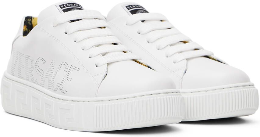 Versace Kids White 'La Greca' Sneakers