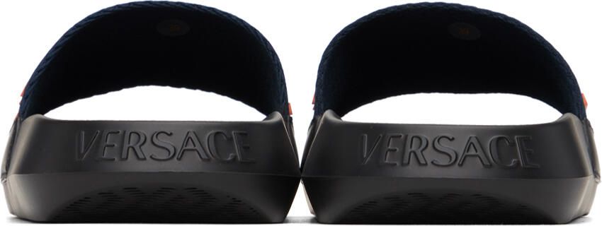 Versace Navy Webbing Slides