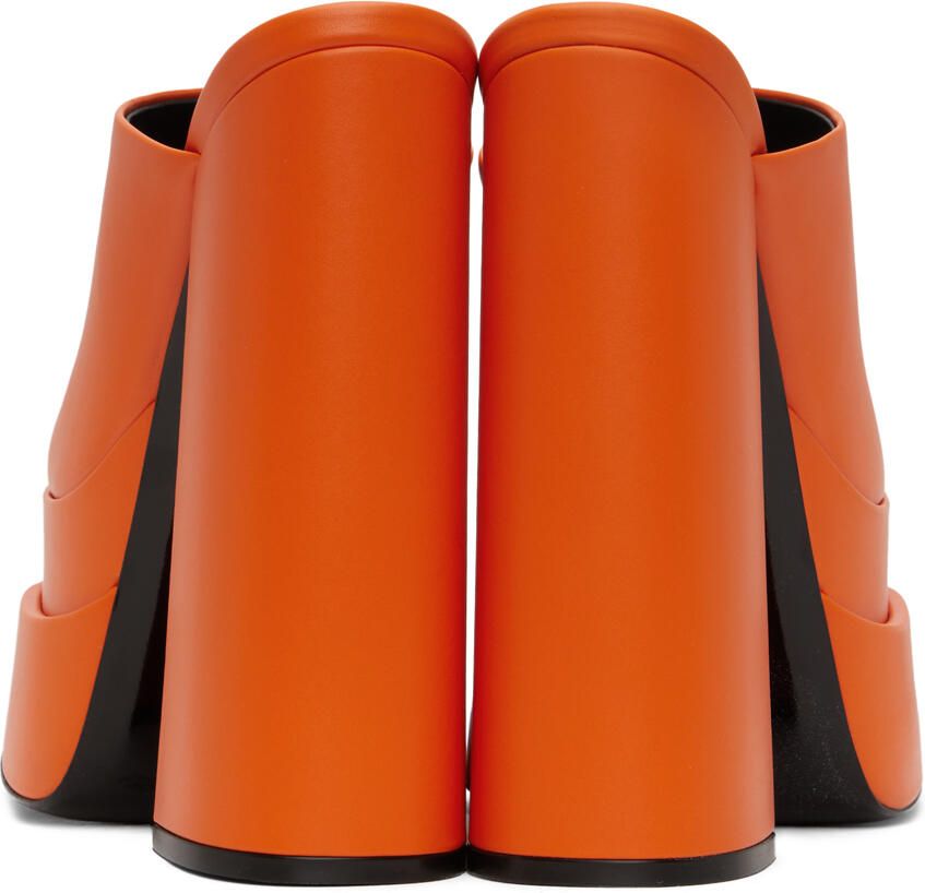Versace Orange Aevitas Platform Heels