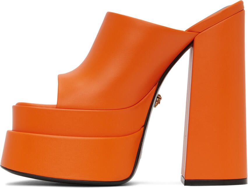 Versace Orange Aevitas Platform Heels - Picture 3
