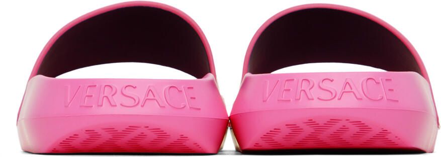 Versace Pink Allover Slides - Picture 2