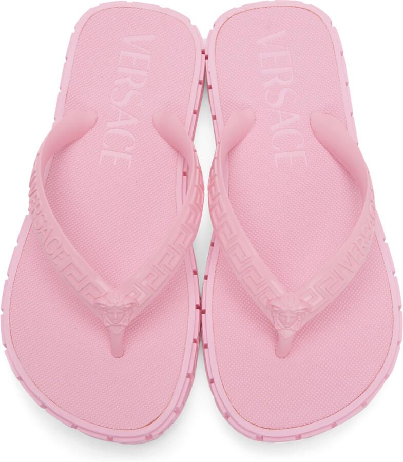 Versace Pink Greca Sandals