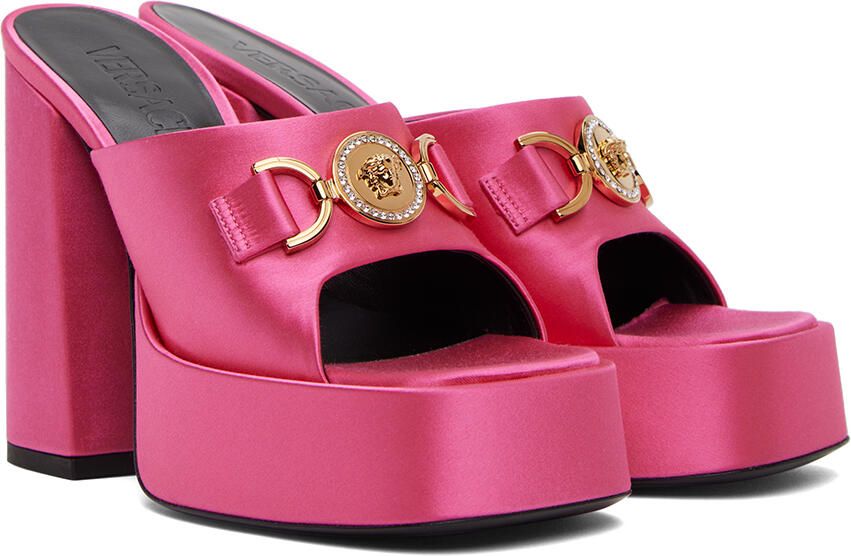 Versace Pink Medusa Aevitas Platform Heels - Picture 6