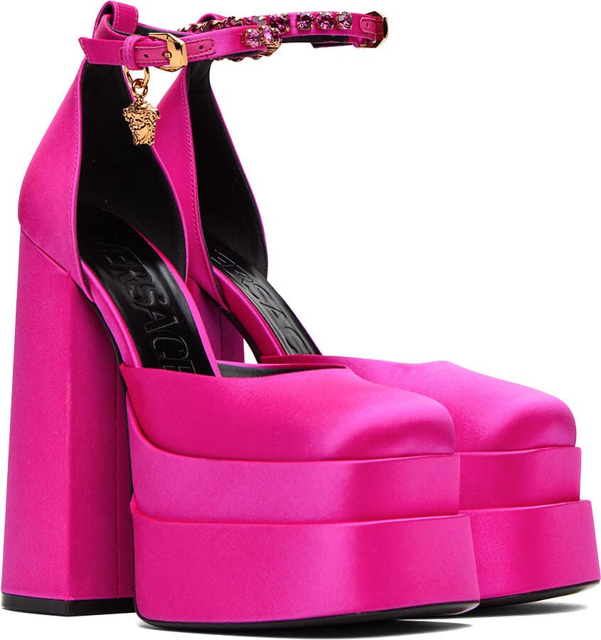 Versace Pink Medusa Aevitas Platform Heels