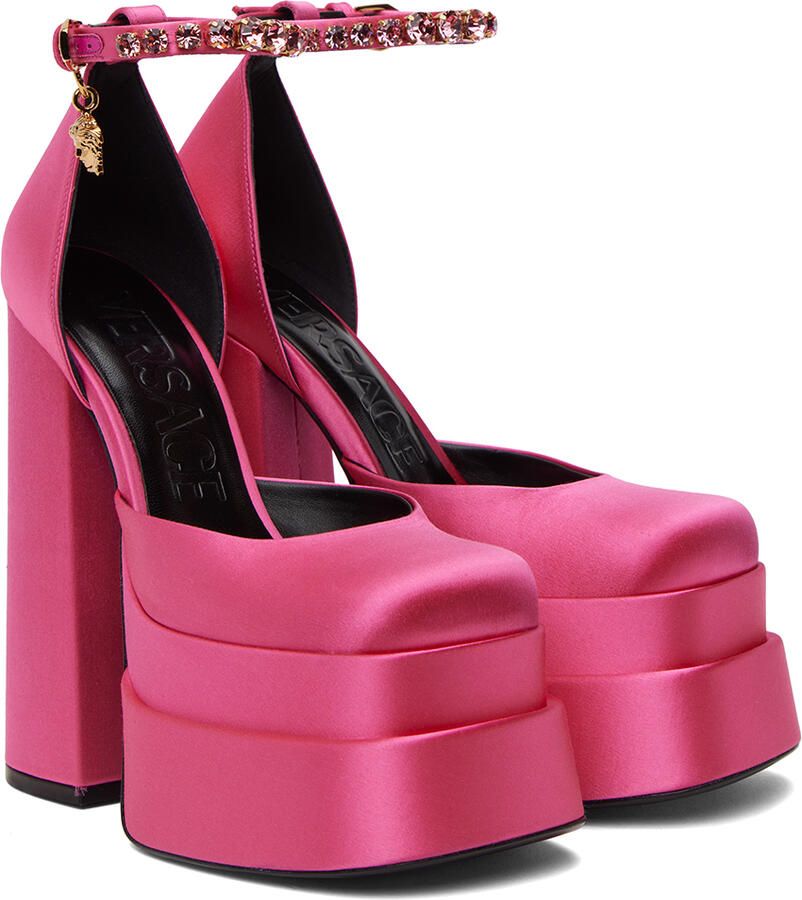 Versace Pink Medusa Aevitas Platform Heels - Picture 2