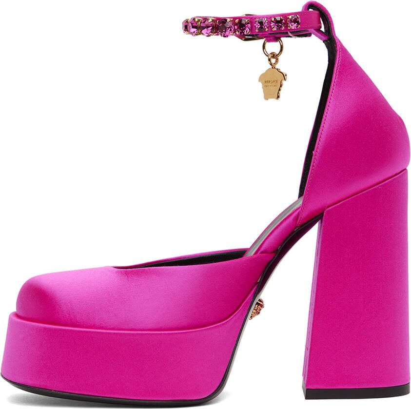 Versace Pink Medusa Aevitas Platform Heels
