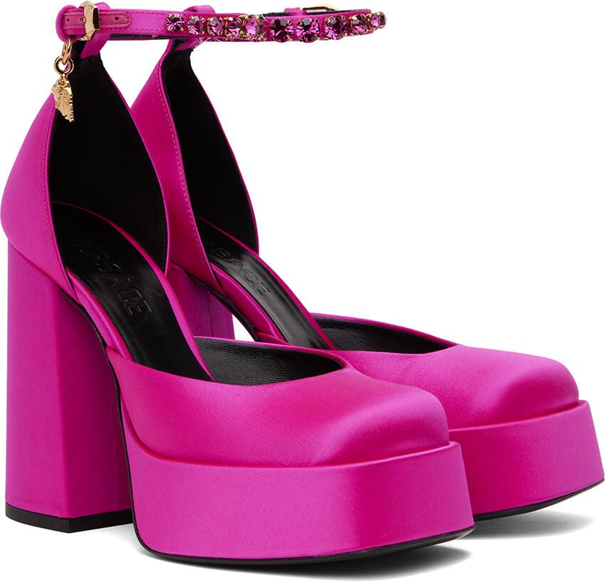 Versace Pink Medusa Aevitas Platform Heels - Picture 2