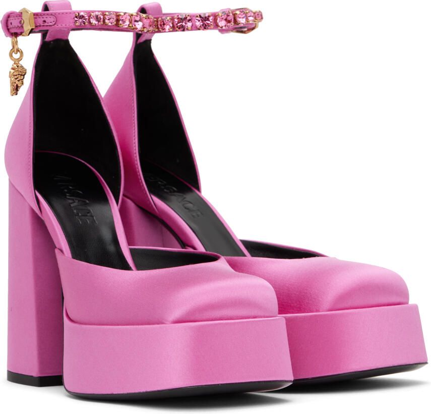 Versace Pink Medusa Aevitas Platform Heels - Picture 2