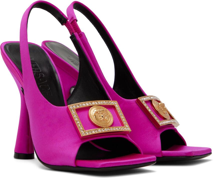 Versace Pink Medusa Biggie Heeled Sandals - Picture 3
