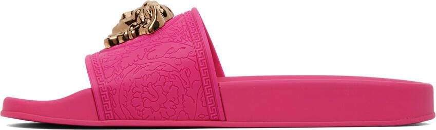 Versace Pink Medusa Slides - Picture 4