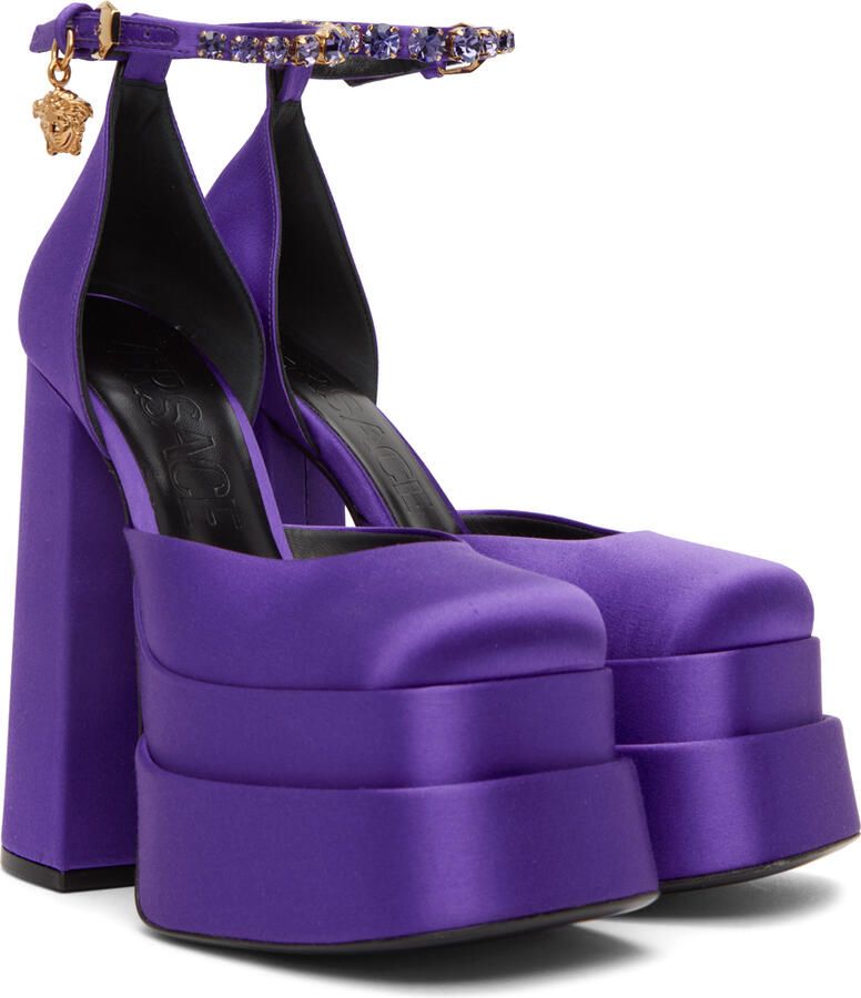 Versace Purple Aevitas Platform Heels - Picture 3