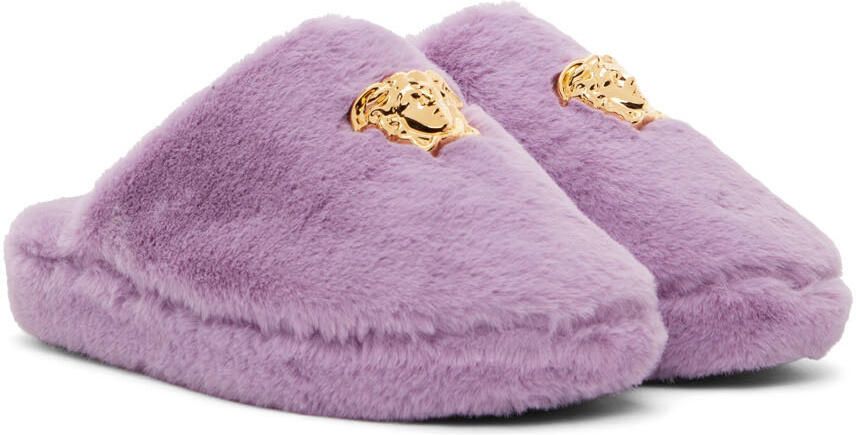 Versace Purple 'La Medusa' Slippers - Picture 2