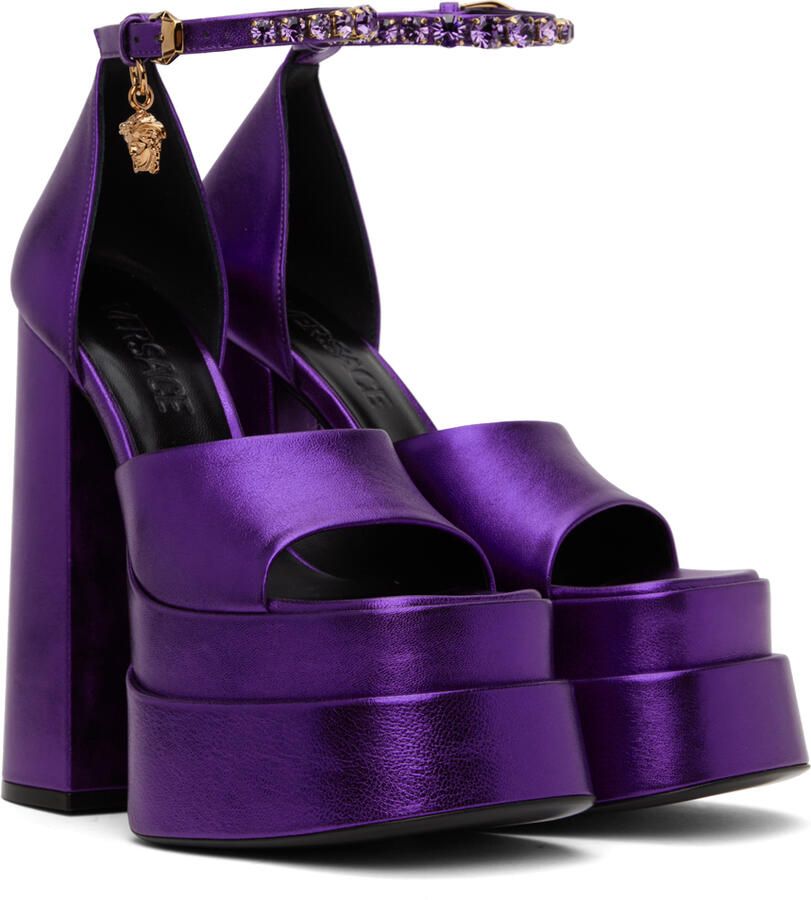 Versace Purple Medusa Aevitas Platform Heeled Sandals - Picture 2