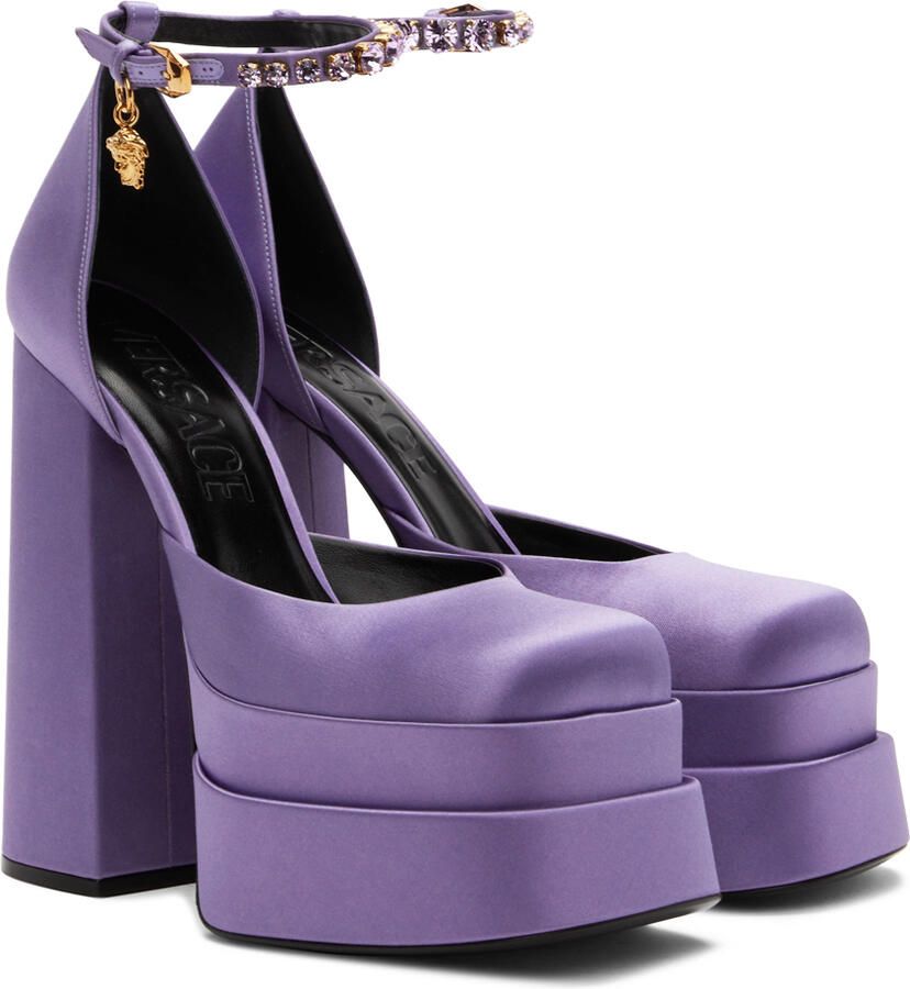 Versace Purple Medusa Aevitas Platform Heels