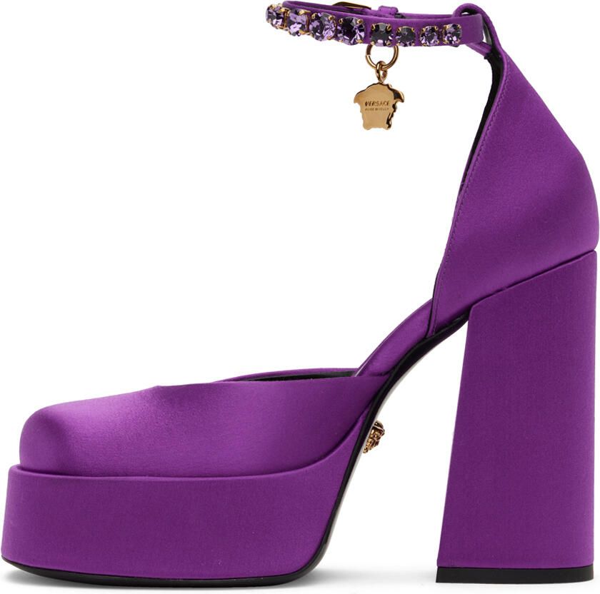 Versace Purple Medusa Aevitas Platform Heels - Picture 2