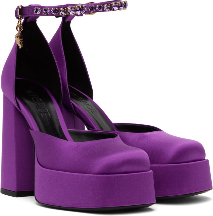 Versace Purple Medusa Aevitas Platform Heels