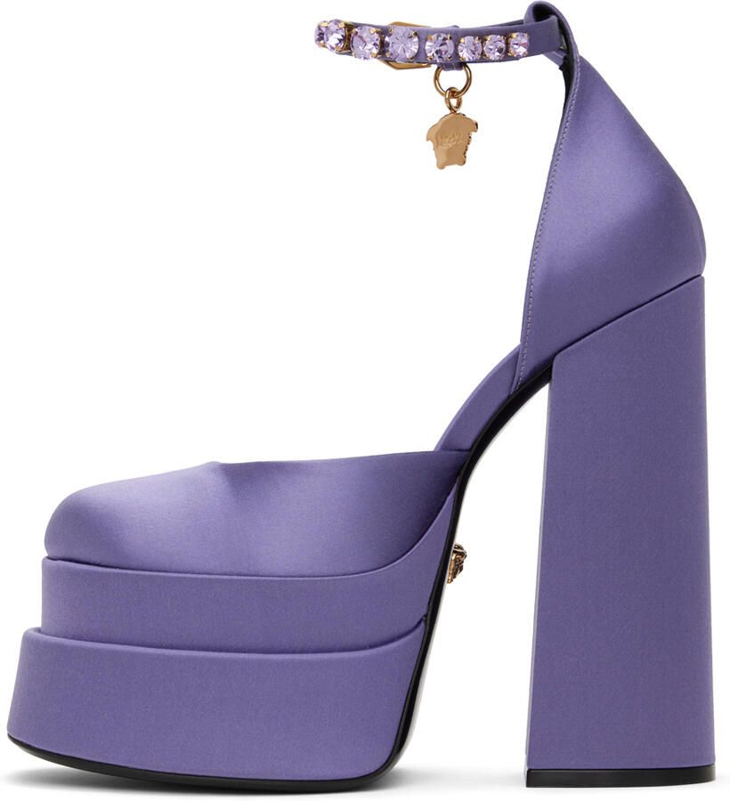 Versace Purple Medusa Aevitas Platform Heels