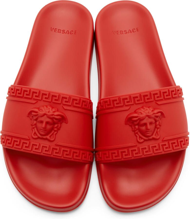 Versace Red Palazzo Pool Slides
