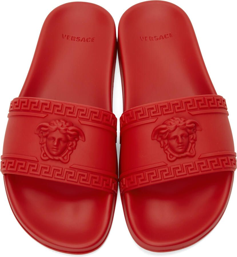 Versace Red Palazzo Pool Slides