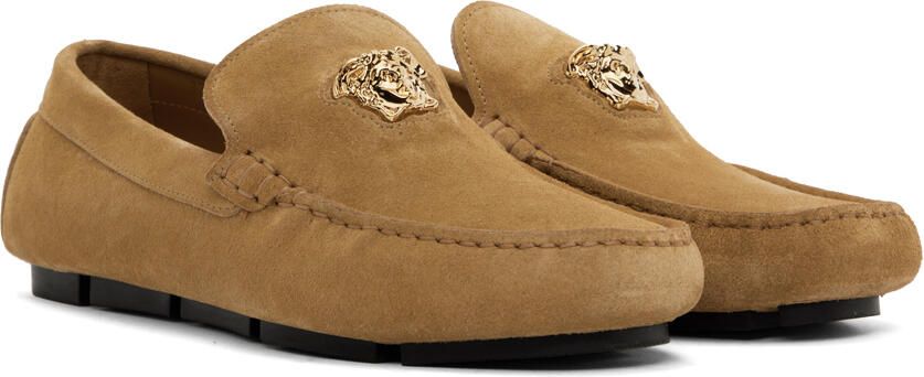Versace Tan 'La Medusa' Loafers - Picture 2