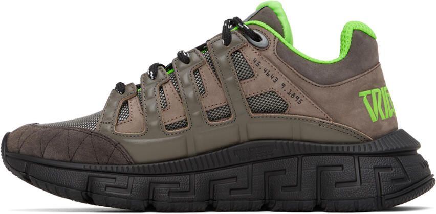 Versace Taupe & Green Trigreca Sneakers - Picture 3