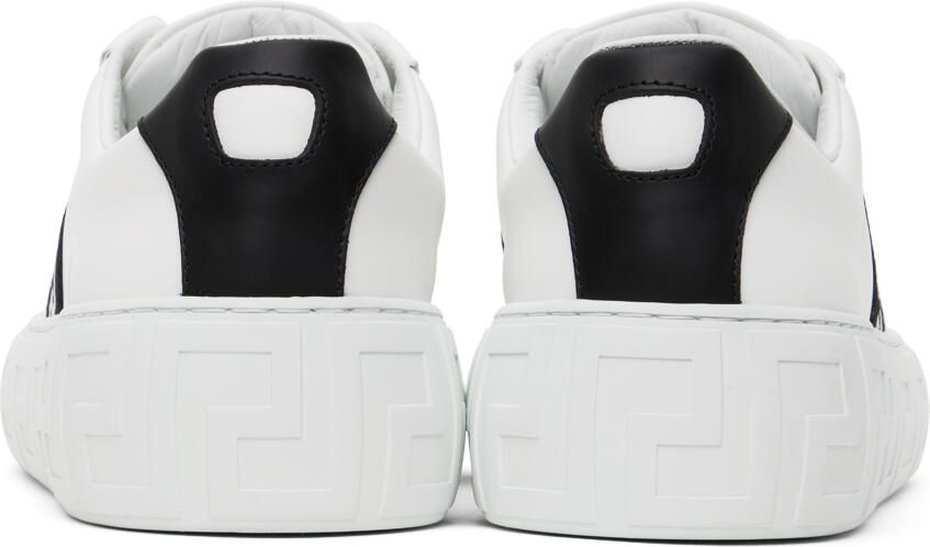 Versace White & Black Greca Sneakers - Picture 7