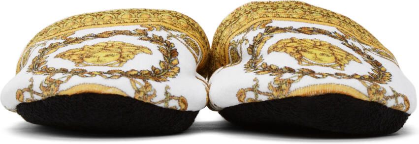 Versace White & Black I Heart Baroque Slippers - Picture 3